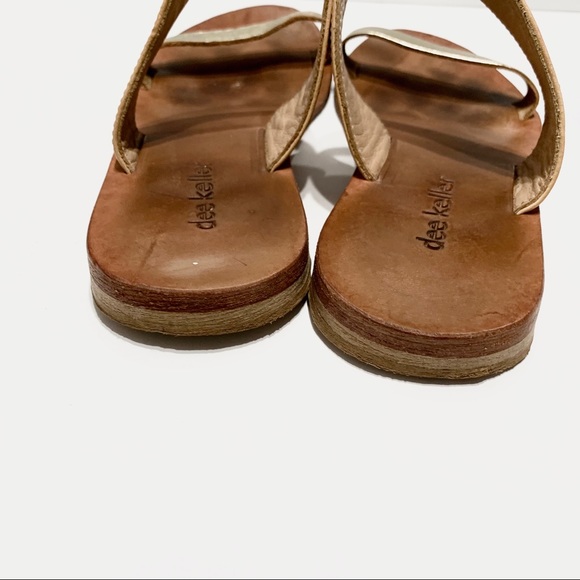 DEE KELLER METALLIC LEATHER STRAPPY SANDALS - Picture 3 of 11